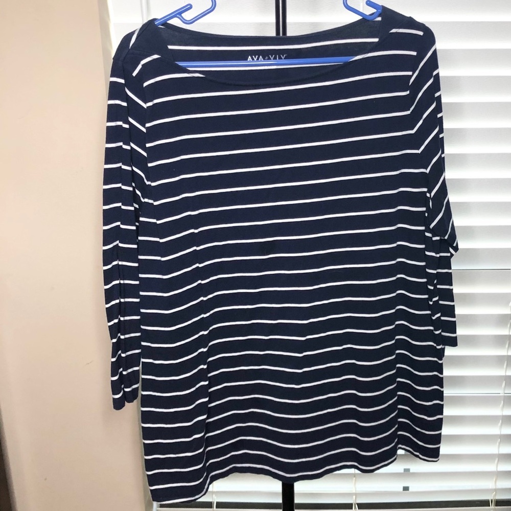 Navy & White stripe long sleeve